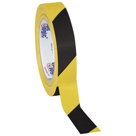 Tape Logic 1'' x 36 yds. Black/Yellow Tape Logic Striped Vinyl Safety Tape, 48PK BUY00016193